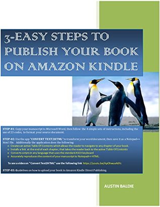 Full Download 3 Easy Steps To Publish Your Book on Amazon Kindle - Austin Baldie | ePub