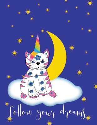Full Download Fallow Your Dreams: Cute Cat Unicorn, Extra Large Blank Sketchbook for Kids -  | PDF