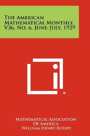 Download The American Mathematical Monthly, V36, No. 6, June-July, 1929 - Mathematical Association of America | ePub