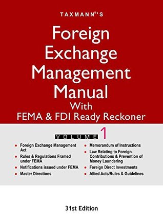 Download Foreign Exchange Management Manual With FEMA & FDI Ready Reckoner (Set of 2 Volumes) - Taxmann | ePub