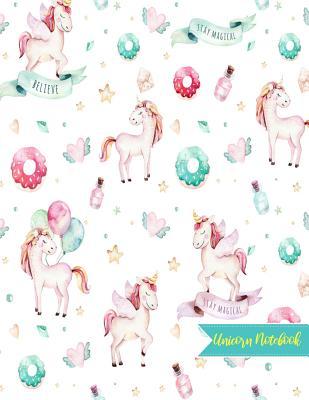 Read Online Unicorn Notebook: Cute Kawaii Journal and Diary Large 8.5 x 11 Matte Cover with Blank Lined Ruled White Paper Interior - Perfect for School, Gifts for Kids (Girls and Boys), Party Favors for Birthday, Activity Book for Arts and Crafts - Mylee Vega | ePub