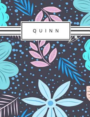 Download Quinn: Personalized blue flowers sketchbook with name: 120 Pages -  file in ePub